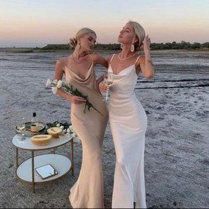 White Slip Silk Dress